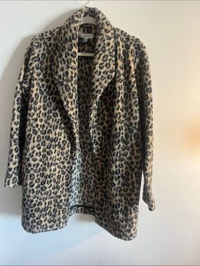 Leopard Print Open-Front coat